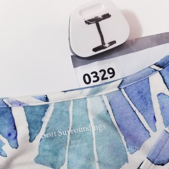 Soft Surroundings Women size Small Castel Maxi Dress Blue White - Picture 11 of 11